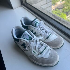 New Balance White and Green Sneakers Classic Design
